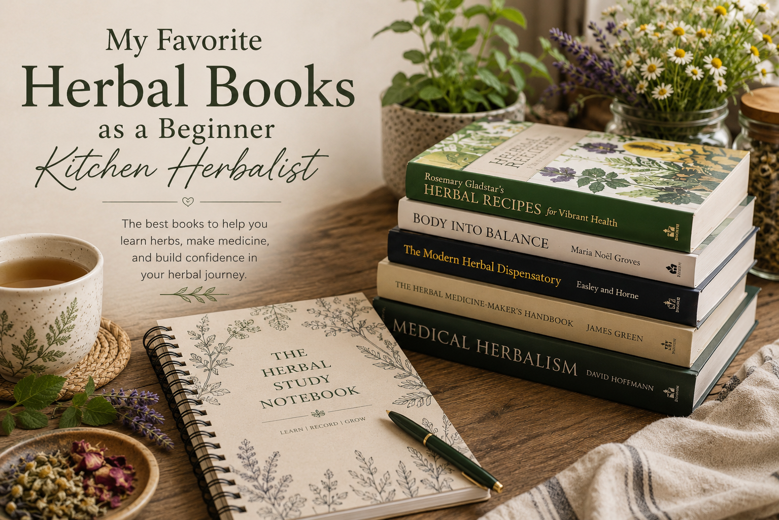 My Favorite Herbal Books as a Beginner Kitchen Herbalist
