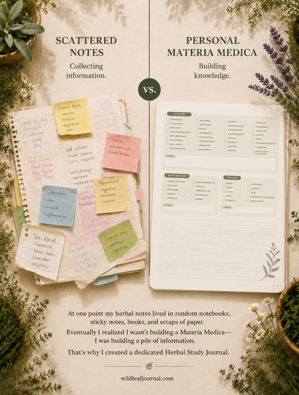 Floral 8.5x 11 Herbal Journal